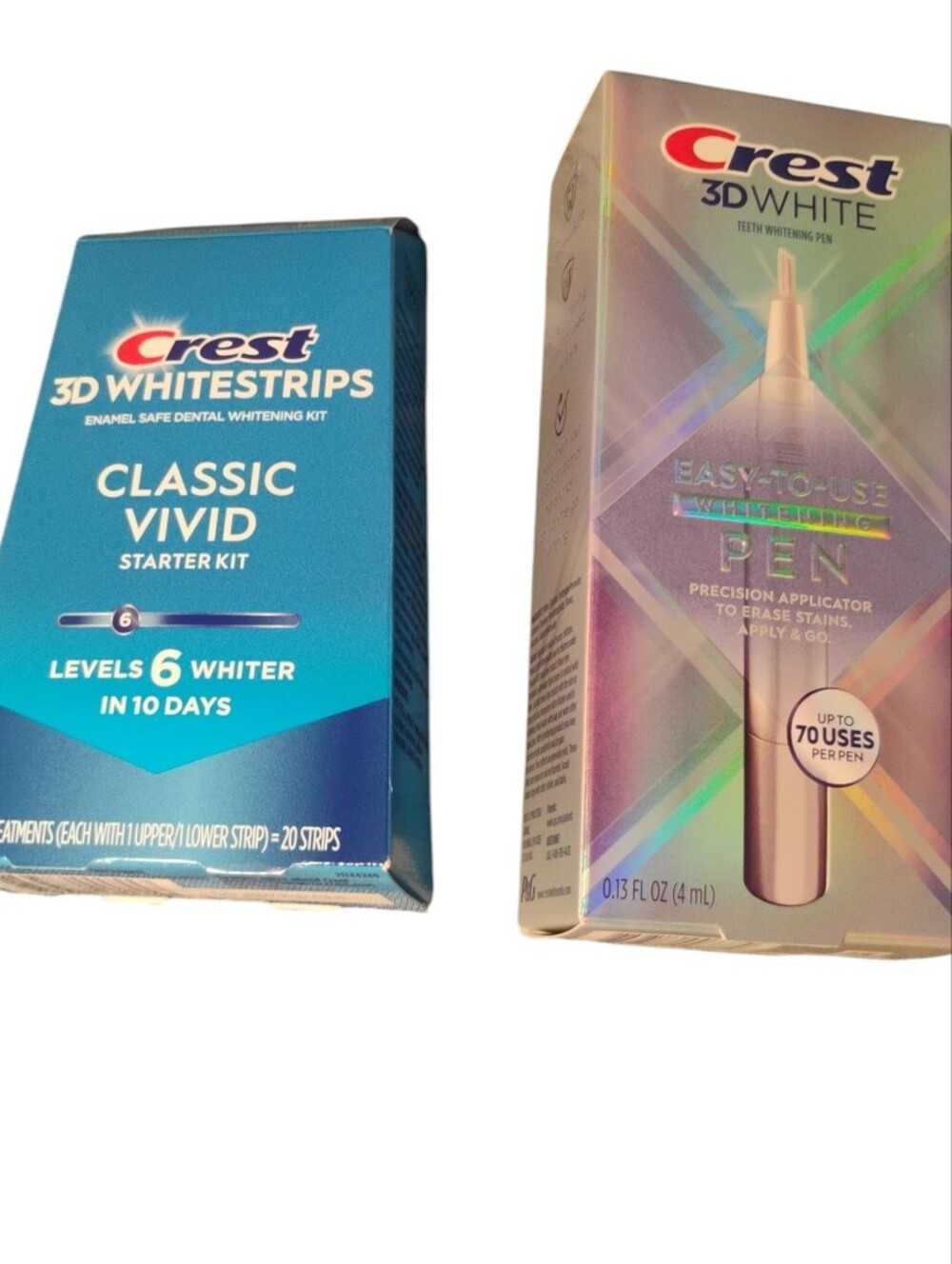 Crest 3D Whitestrips & Whitening Pen in Blue and Holographic Packaging (Bundle)